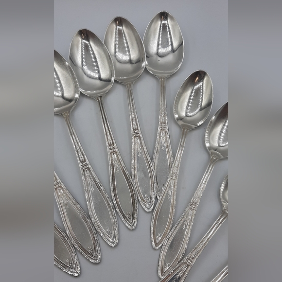 Antique Coronet Mystic 1881 Rogers A1 4 Teaspoons 6 Tablespoons & Sugar Spoon - Picture 3 of 7